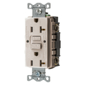 Hubbell Wiring Device-Kellems Power Protection Devices, Receptacle, Self Test, GFCI, WR, Commercial Grade, 20A 125V, 2-Pole 3-Wire Grounding, 5-20R, Light Almond GFWRST20LA